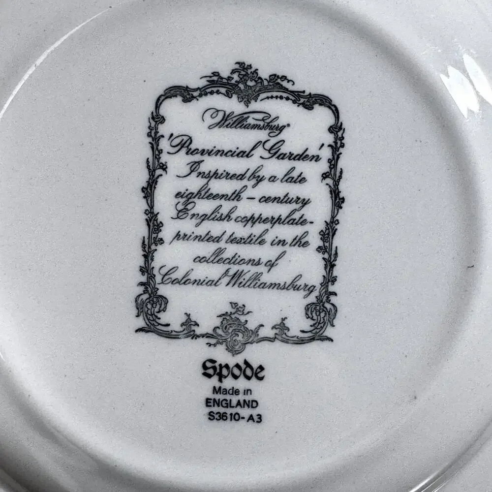 Spode Williamsburg Provincial Garden Cranberry 6.25